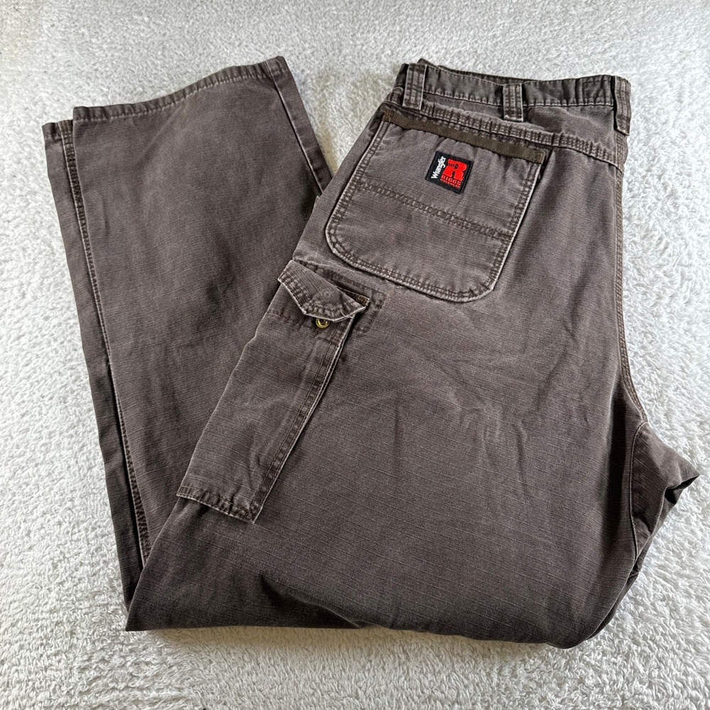 Wrangler Cargo Pants Mens 38x34 Brown Excellent Riggs Workwear 3W060DB